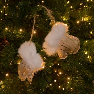 Kerstwanten ornament champagne kleur